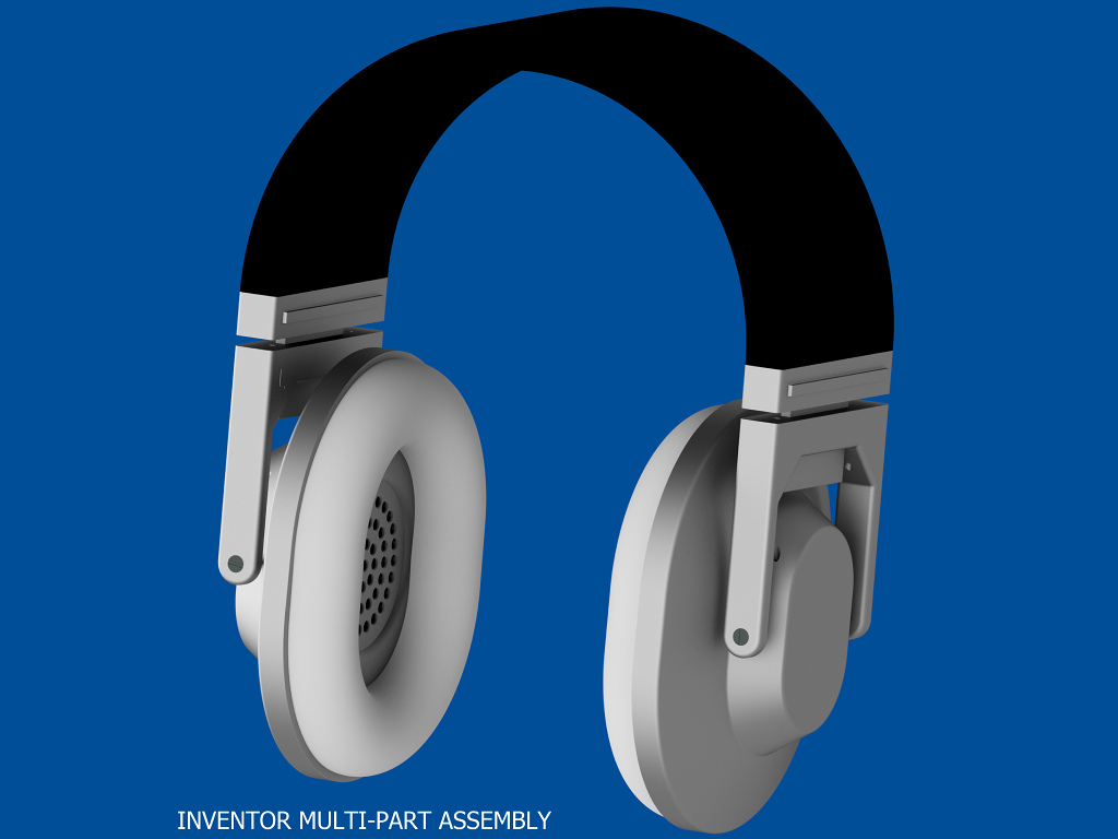 3D rendering of the housing of a pair of headphones